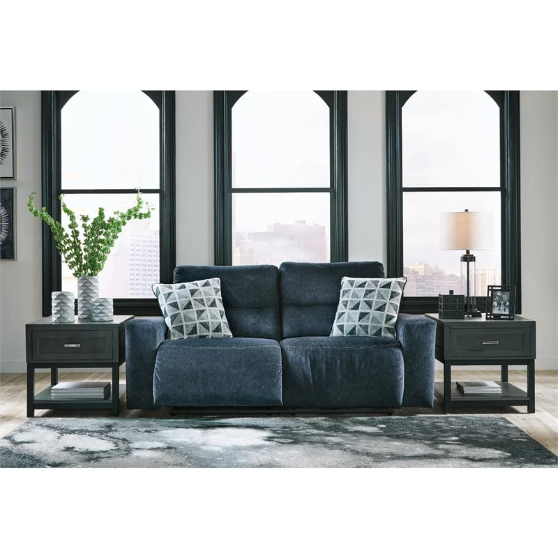 Blue 2-Seat Fabric Power Reclining Sofa P796