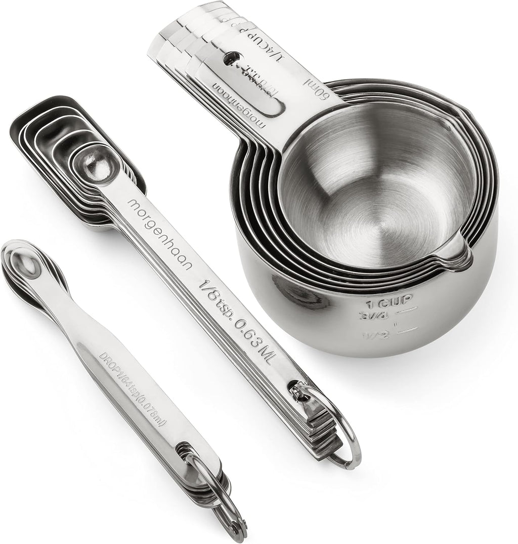 18-Piece Stainless Steel Measuring Cups and Spoons Set A49695