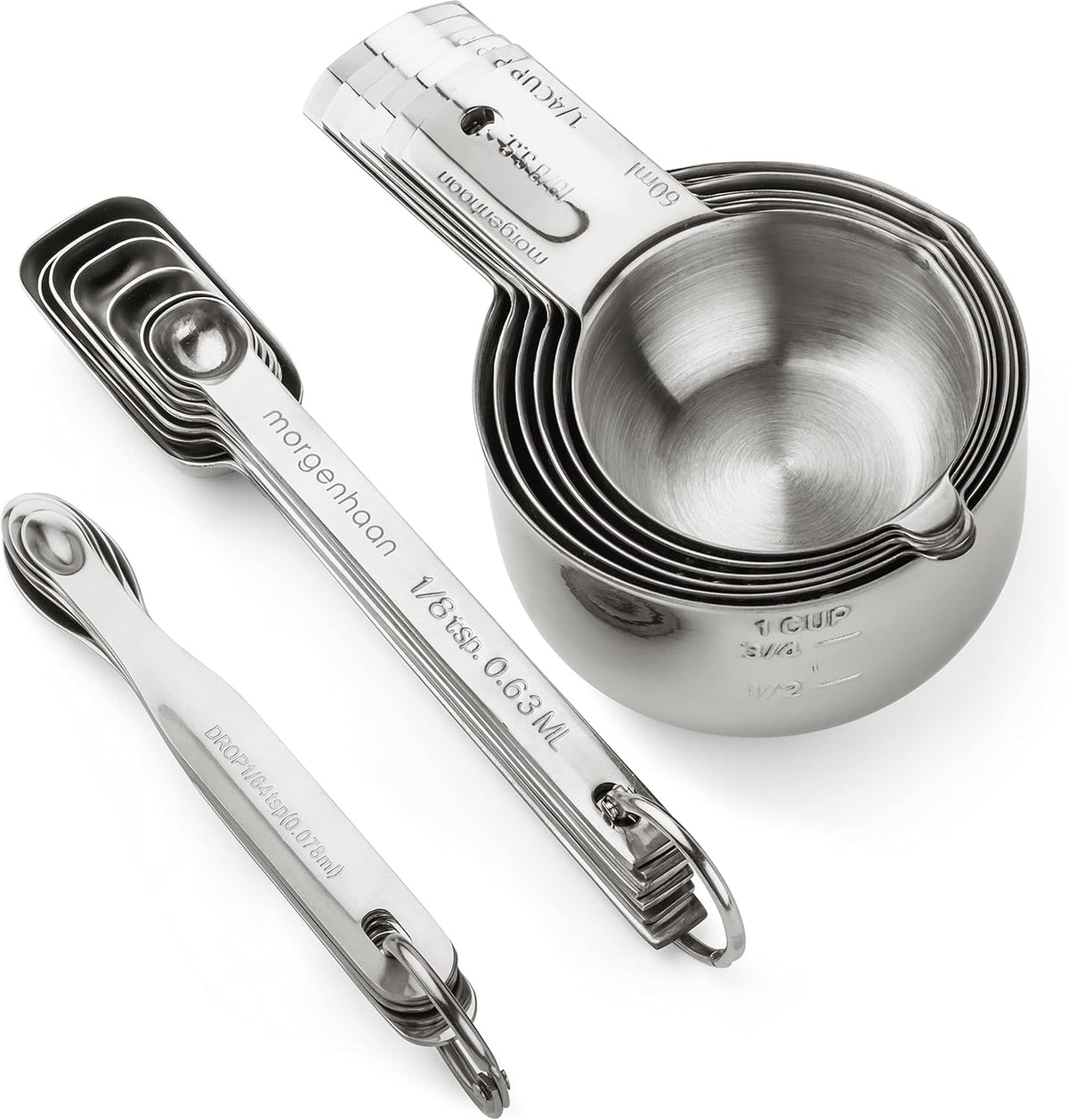 18-Piece Stainless Steel Measuring Cups and Spoons Set A49695