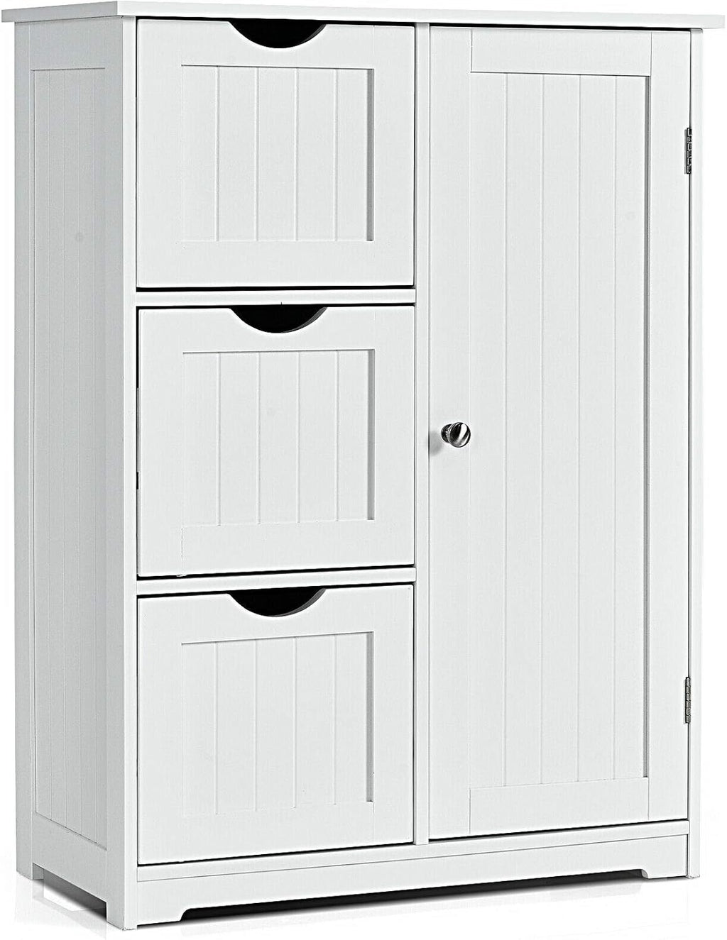 White Freestanding Bathroom Cabinet with 3 Drawer V6143