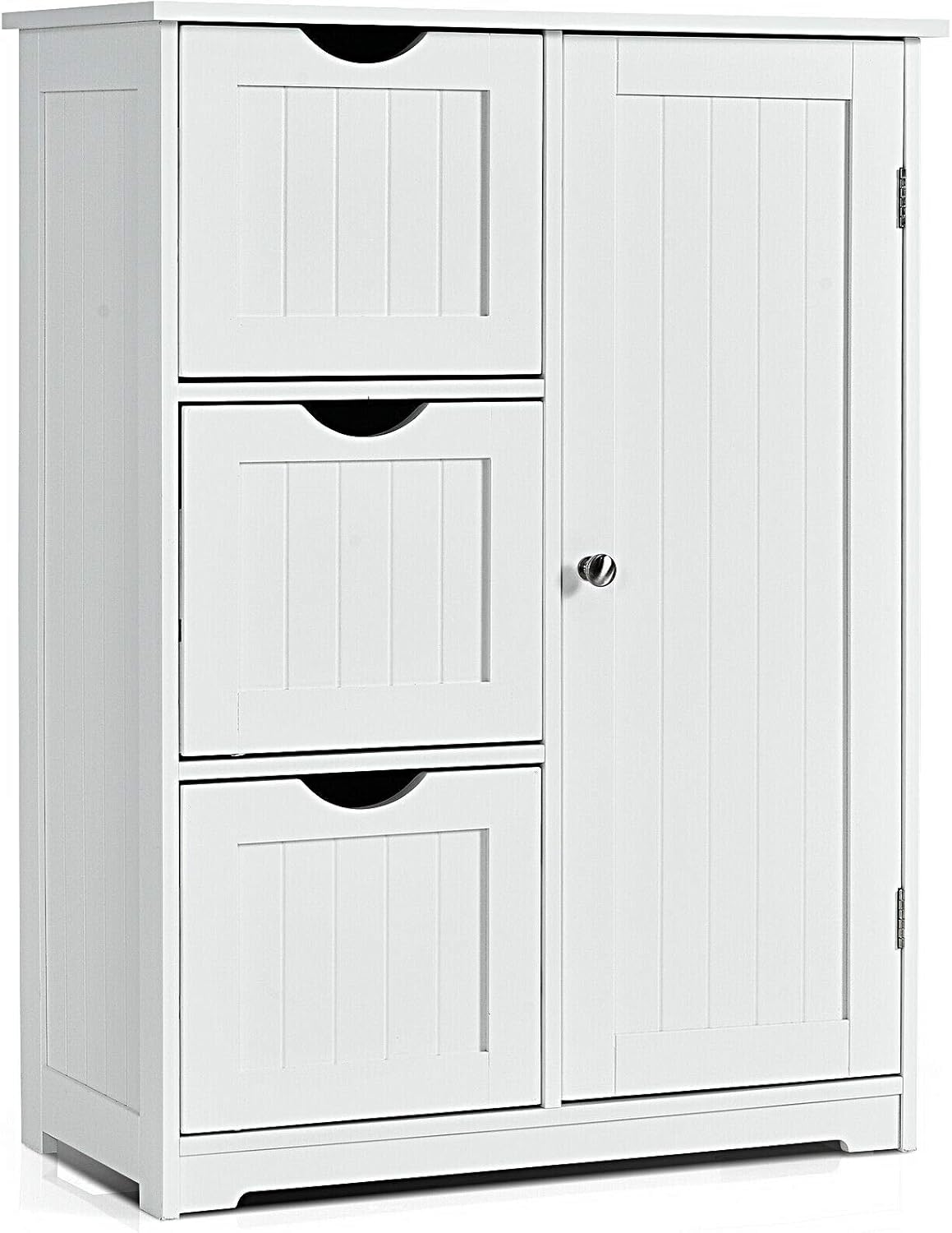 White Freestanding Bathroom Cabinet with 3 Drawer V6143