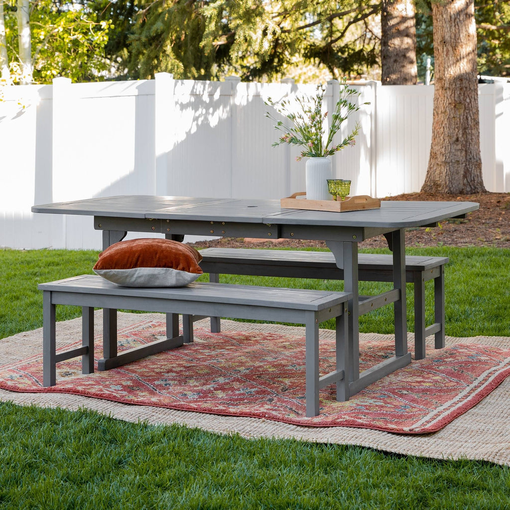 Dark Brown Acacia 3-Piece Patio Dining Set Y84949