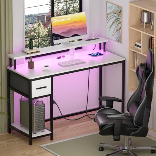 Walnut Computer Desk with Drawers 47 inch R50096