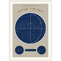 Star Chart Graphic Art on Wrapped Canvas White Frame 26x22 R33563