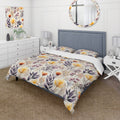 Yellow Floral Bedding Comforter Set with 2 Shams Twin C677