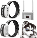 White Wireless Dog Fence System with Rechargeable Training Collar for 2 Dogs Z131