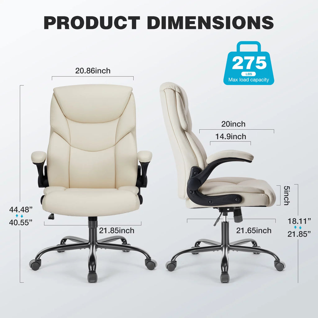 White Ergonomic Executive Desk Chair U411862