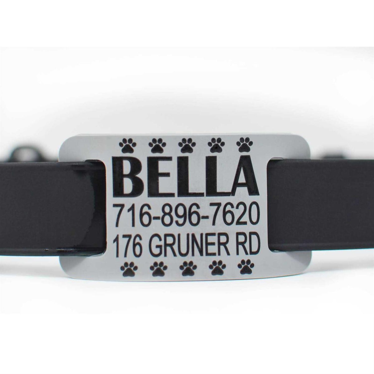 Silent Slide On Silicone Rubber Dog Collar Tag I46087