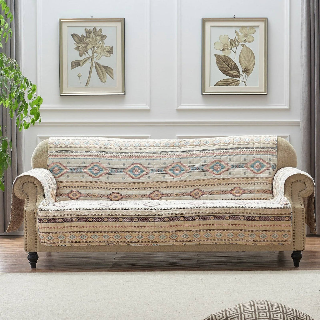 Turquoise Reversible Sofa Couch Protector K844