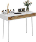 43in White Vanity Desk with 3 Drawers D990