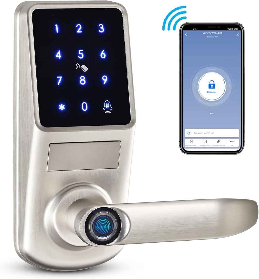 Black Smart Fingerprint Door Lock with Keyless Entry Deadbolt C520