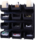 Wall Mounted 16" x 16" Metal Bin Storage System, Pack of 2 L742