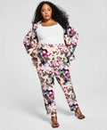 Floral-Print Pants Multicolor 2X H6602