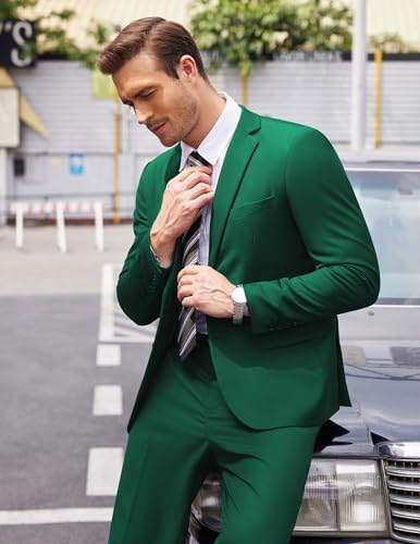 Men's 2 Piece Suits Classic Fit 2 Button Dress Suits Tuxedo Jacket Blazer V675