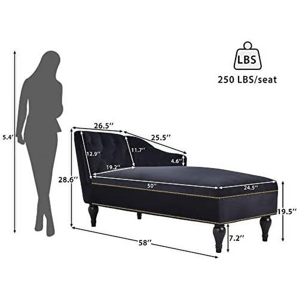Black Velvet Chaise Lounge Sofa Bed B52718