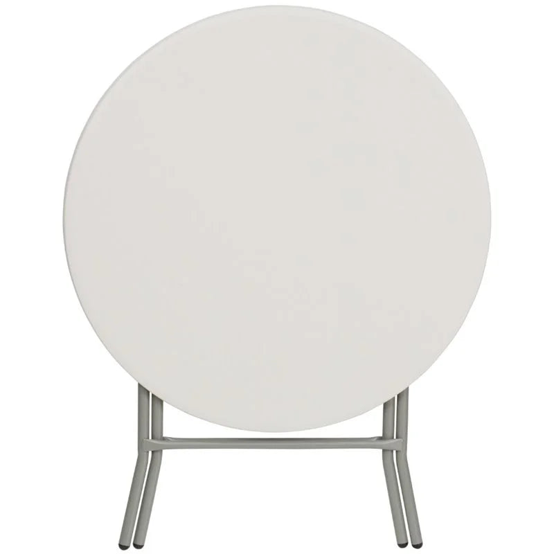 Round Granite White Plastic Folding Table M31072