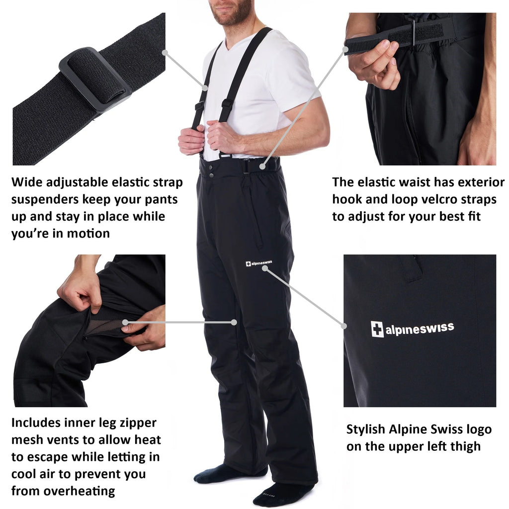 Waterproof Snowboard Ski Snow Pants with Removable Suspenders U75235