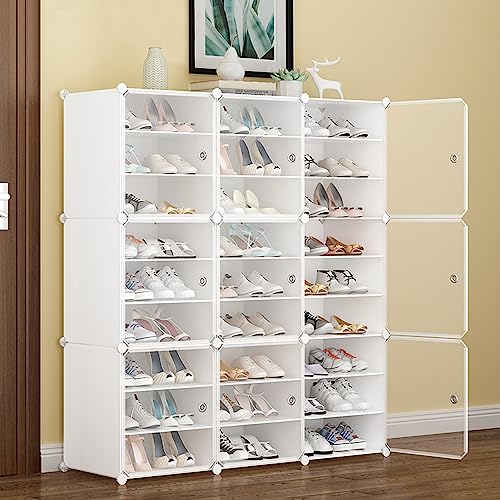 12 Tiers Clear Plastic Shoe Storage Box N6894