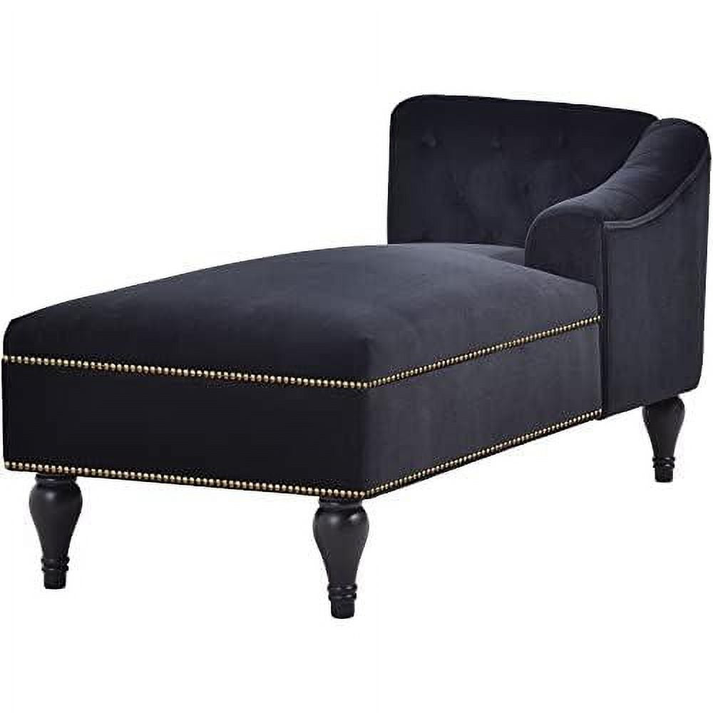 Black Velvet Chaise Lounge Sofa Bed B52718