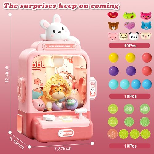 Mini Claw Machine with Music and 10 Plush Toys X423