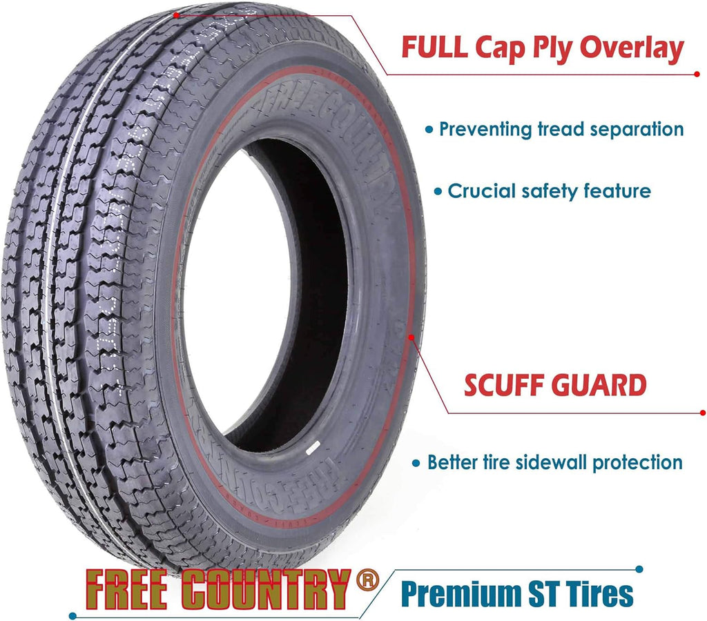 Trailer Tire ST175/80R13 6PR Load Range C Pack of 2 I731