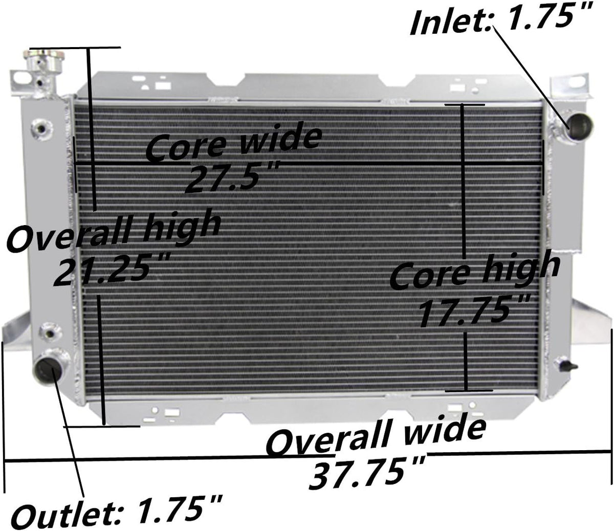 Aluminum Radiator for Ford Bronco F150 F250 F350 Trucks D697357