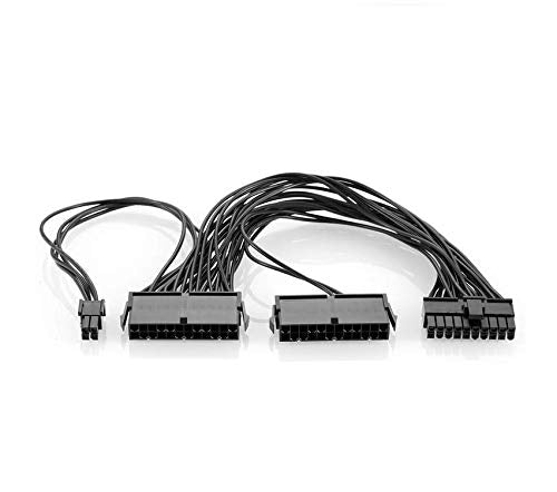 24 Pin PSU Power Supply Extension Cable Splitter Adapter Kit Black H89985