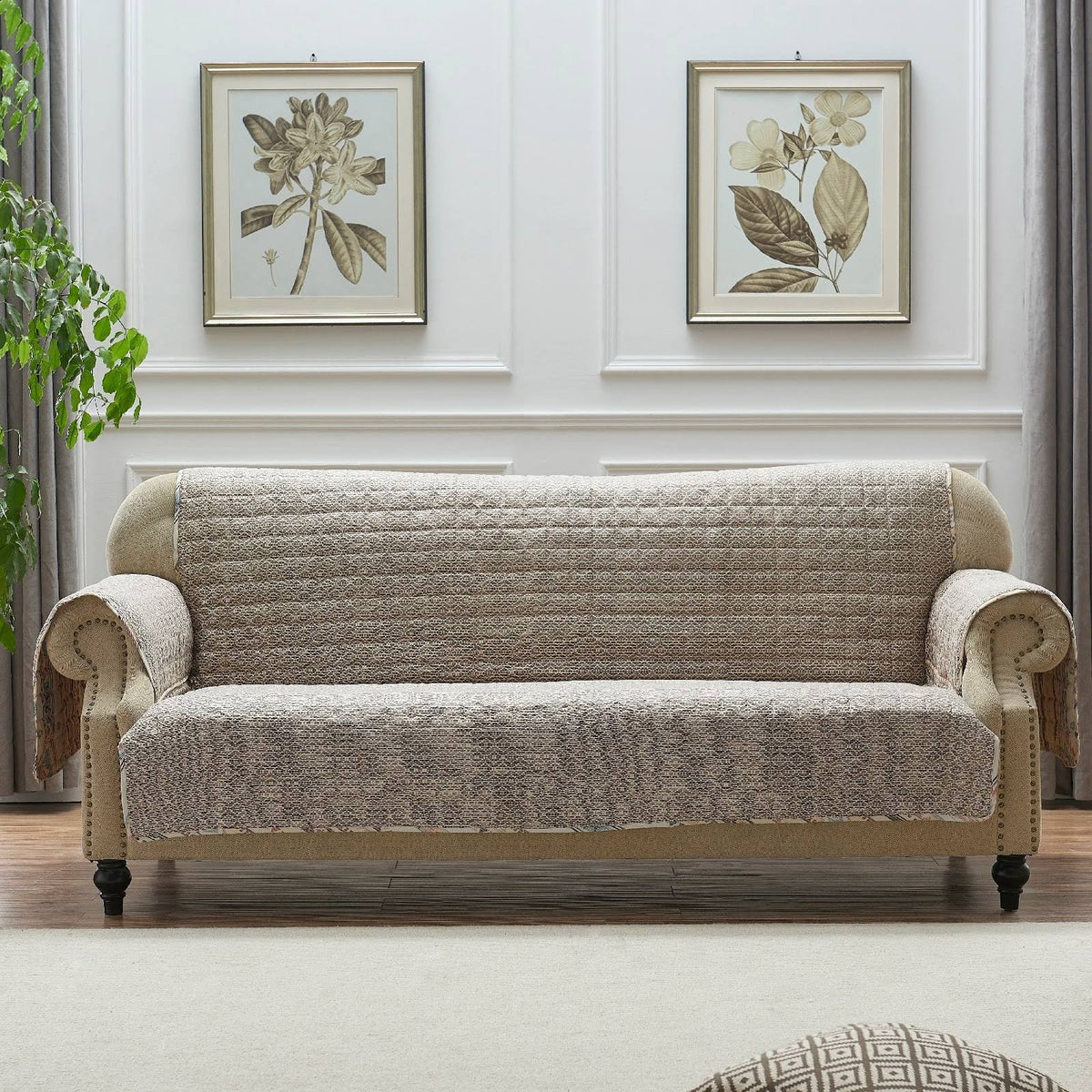 Turquoise Reversible Sofa Couch Protector K844