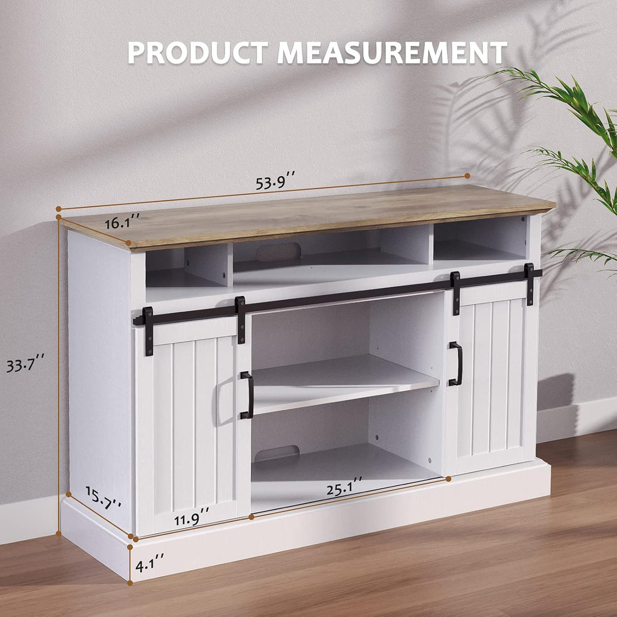 Farmhouse Sliding Barn Door TV Stand for TVs up to 65 Inch L565208
