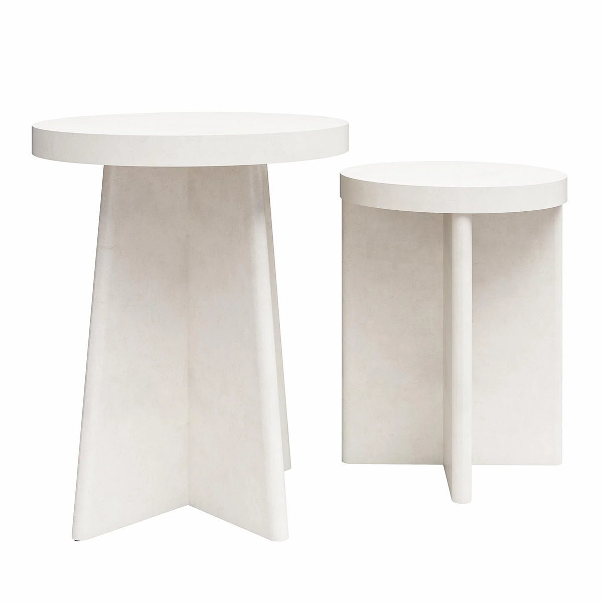 Round End Tables, Set of 2, Plaster K192903