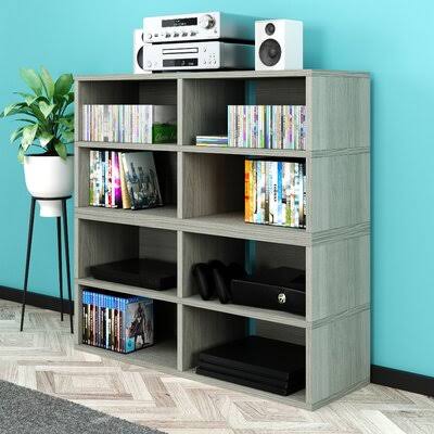 Gray Multimedia Shelves D196