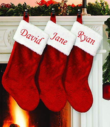 Personalized Custom Embroidered Christmas Plush Stocking 20 Inches Z6426