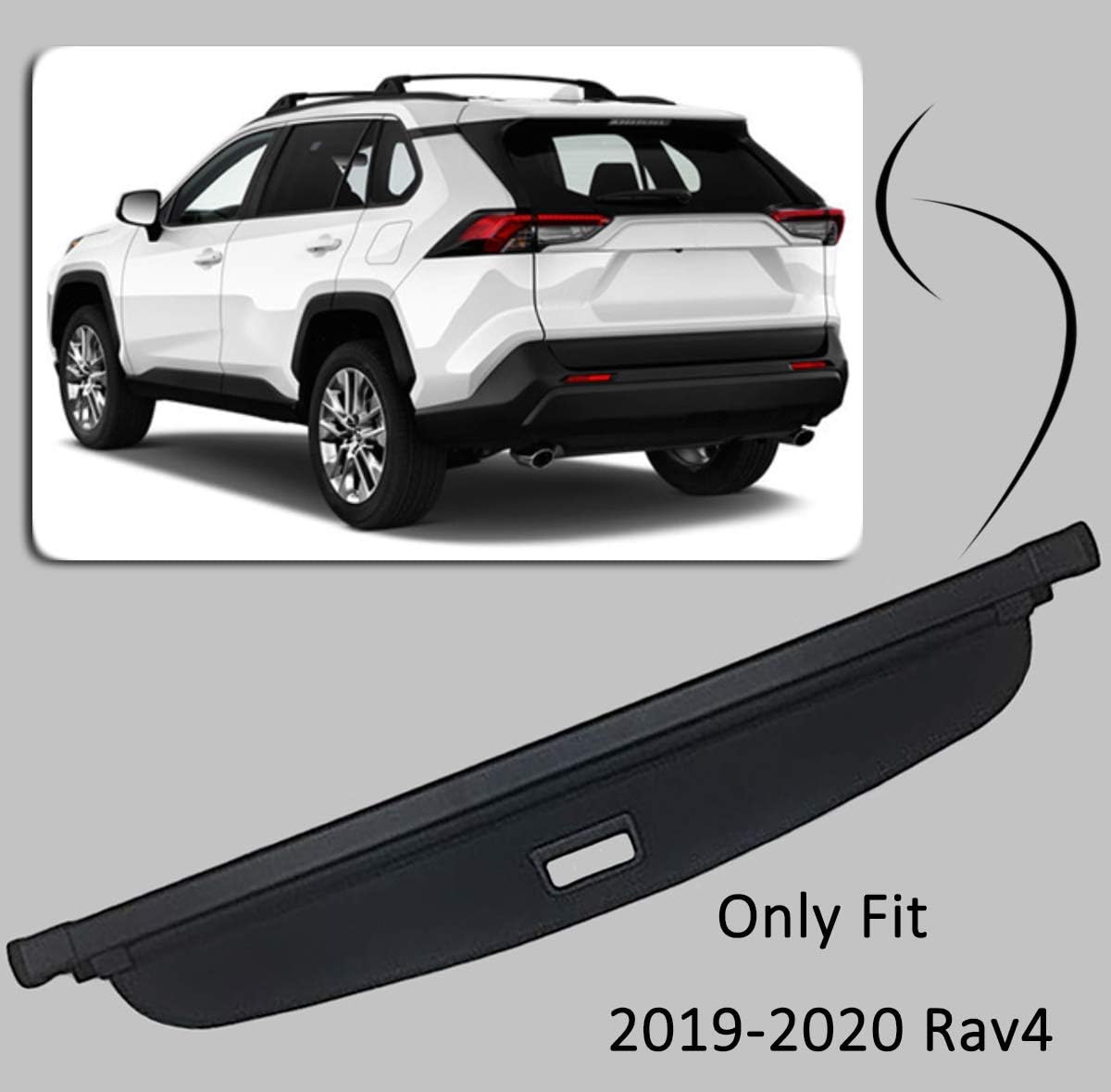 Cargo Cover Retractable Trunk Shade (Black) Pack of 2 J196