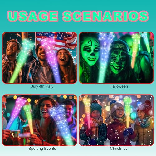 24 PCS Glow Fiber Optic Wands E9622