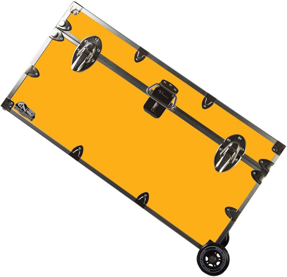 Large 32 x 18 x 16.5 Inches Lockable Footlocker with Wheels X9610