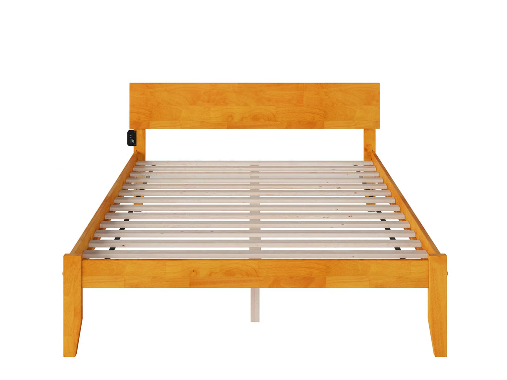 16" Caramel Solid Wood Platform Bed U9597