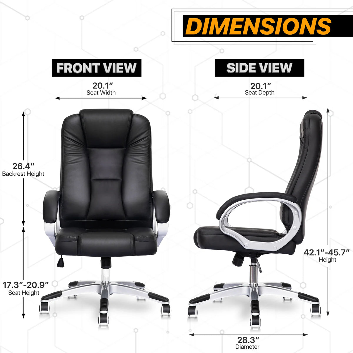 Black High-Back Ergonomic Office Chair B57133