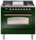 36 Dual Fuel Propane Gas Range Emerald Green Copper Trim Z283669