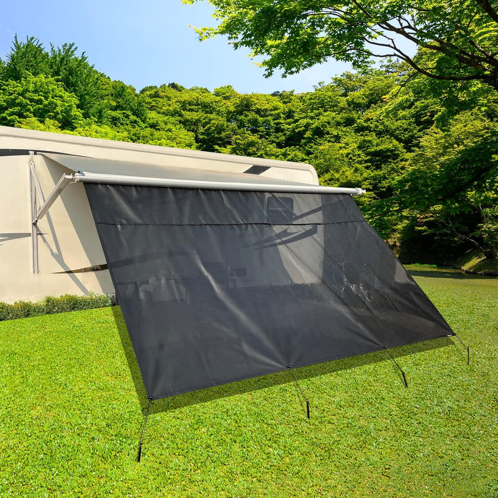 RV Awning Shade Screen with Zipper 8'X10'3'' Universal with Complete Kits V253