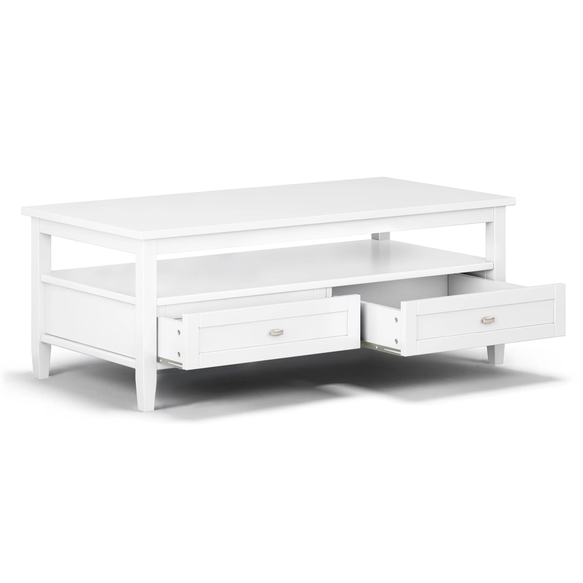 White 48 inch Solid Wood Coffee Table S4607