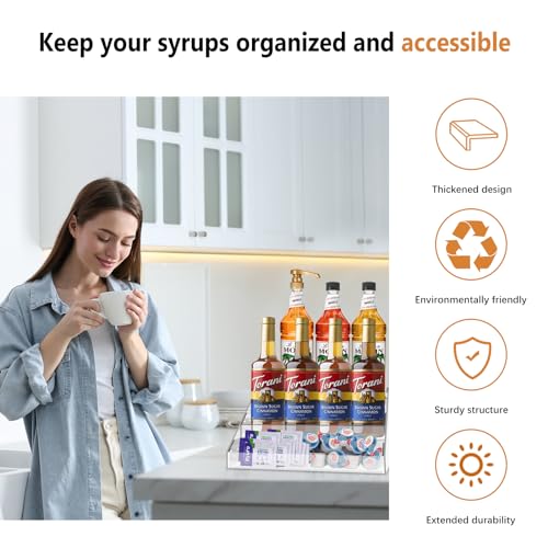 3 Tier 12 Bottles Acrylic Coffee Syrup Rack Organizer H6776