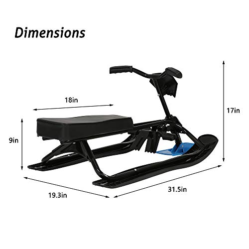 Snow Racer Sled with Steering Wheel and Twin Brakes Y733528