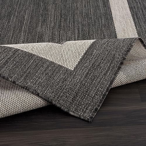 9x12 Beige/White Washable Outdoor Rug R734