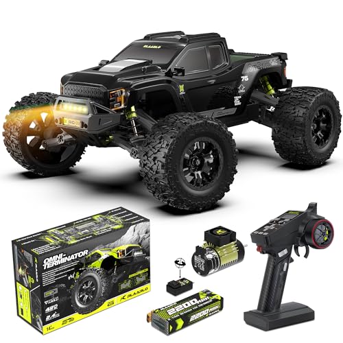 Black 1/10 Brushless RC Monster Truck, 50+ MPH, 4WD, Waterproof, Carbon Fiber V785493