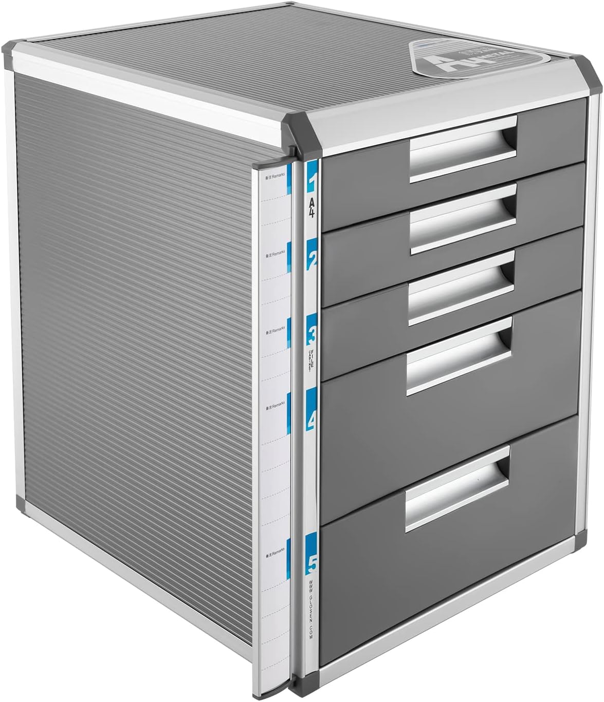 Grey 5 Layers Desktop Drawer Organizer with Lock L3137