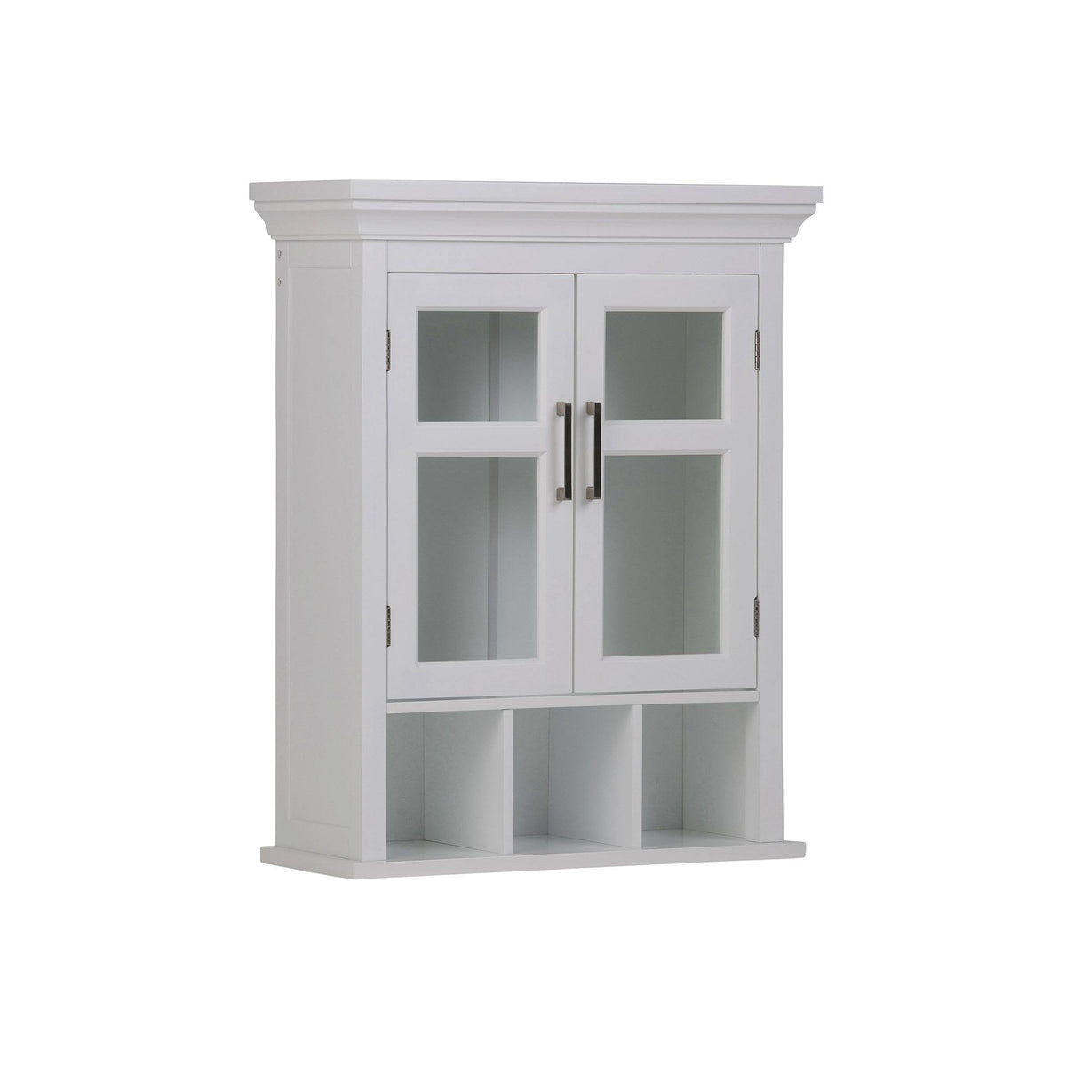 White Two Door Wall Cabinet with Cubbies A976008