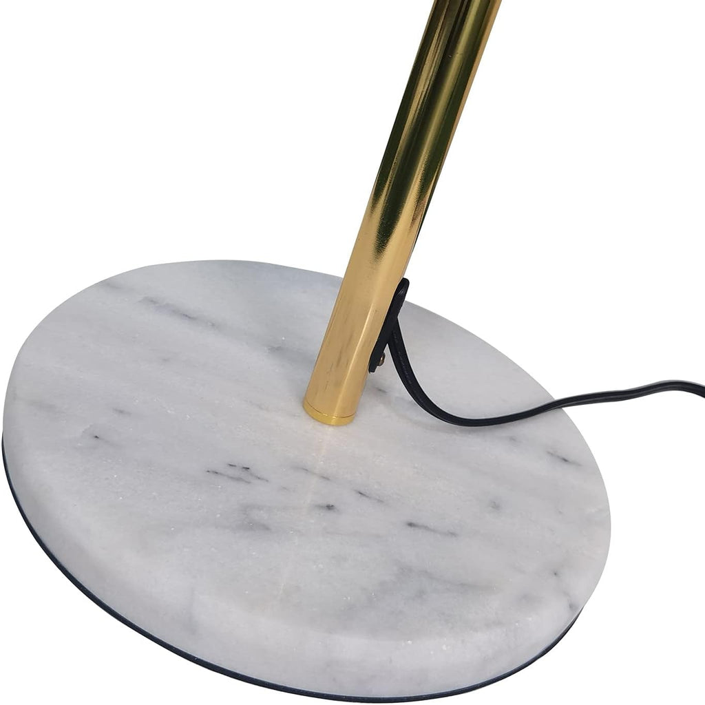 Modern Simplicity Floor Lamp with White Glass Ball Lampshade and Golden Metal Lamp Body E219182