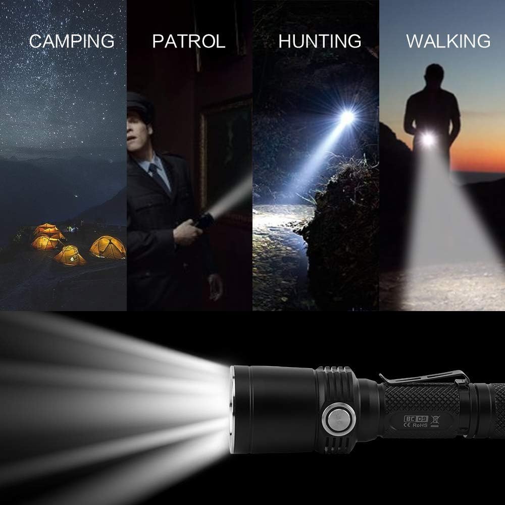 Rechargeable 1200 Lumens 11 Mode IPX8 Waterproof LED Tactical Flashlight O432