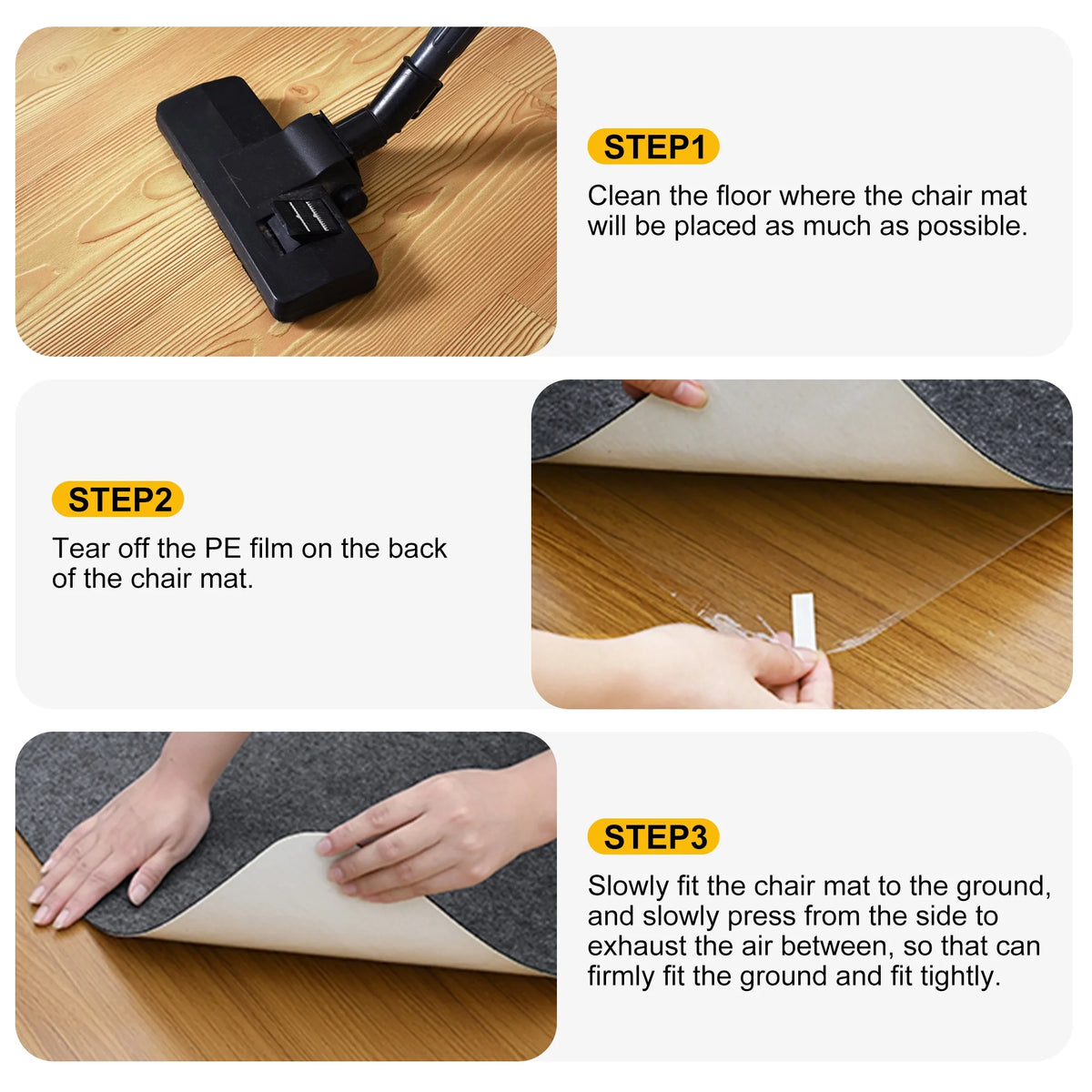 Office Chair Mat for Carpet 55"x35" Hardwood Floor Protector Mat P956