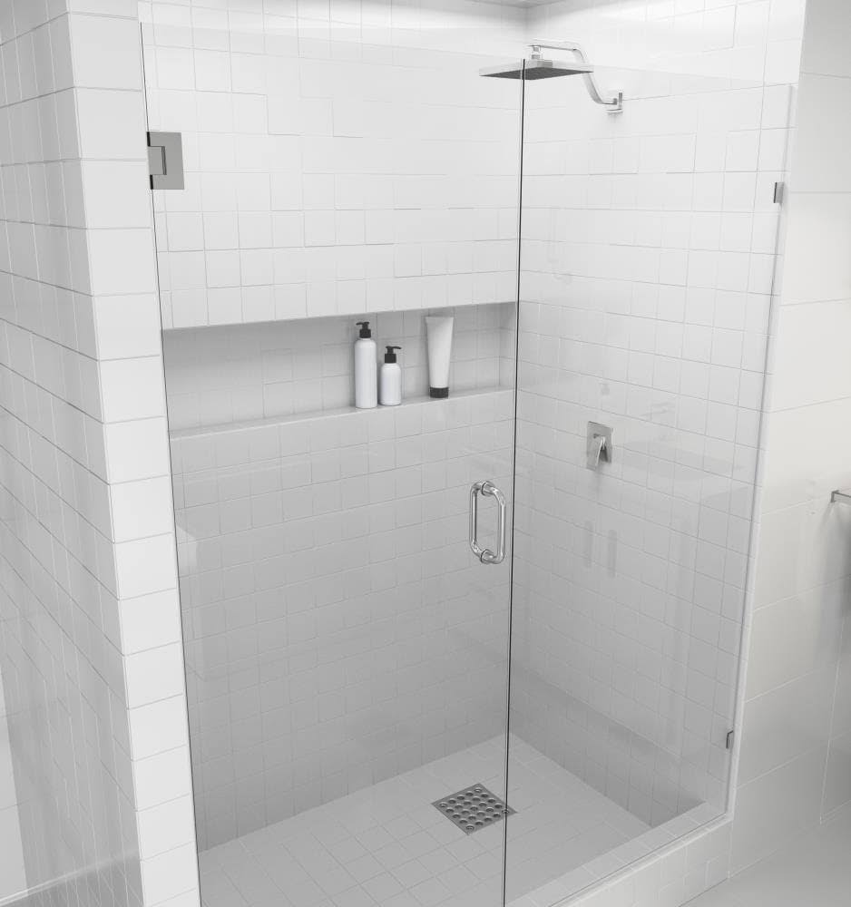 36.25x22 W x 78x22 H Hinged Frameless Shower Door Chrome J9551